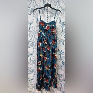 Elegant Floral Maxi Dress with Spaghetti Straps